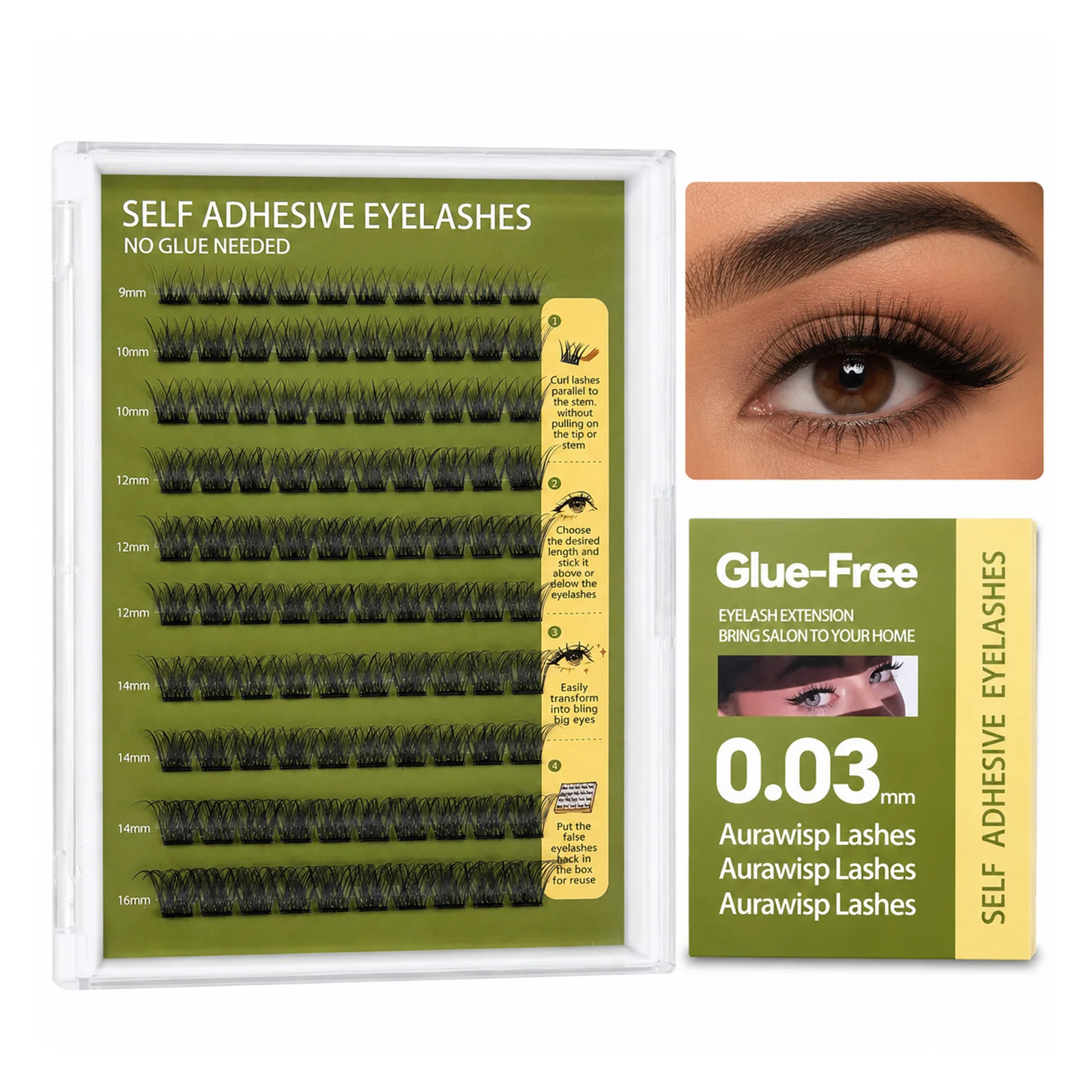 Eyelash Extension No 9 - DIY No Glue False Eyelashes Heat