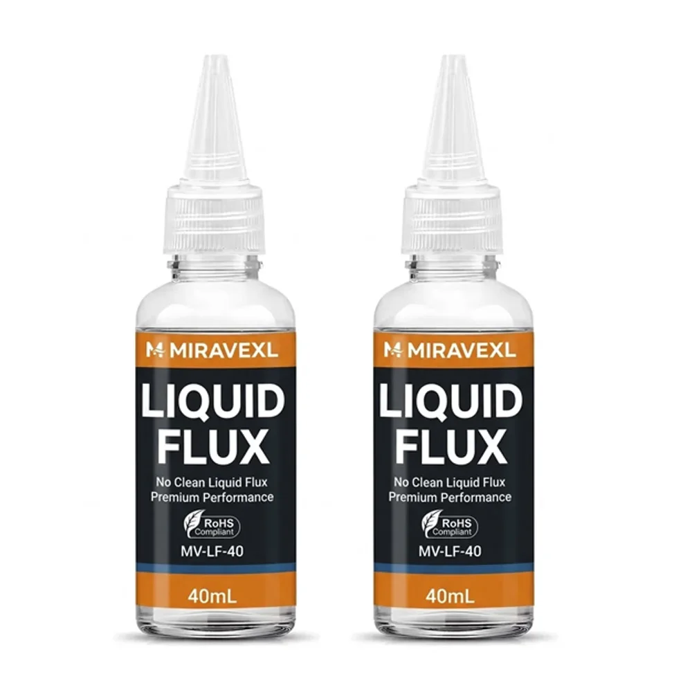 40mL No-Clean Flüssigflussmittel für Lötarbeiten, Elektronik-Reparatur, PCB, BGA, SMT-Schweißen, Bleifrei, Premium-Leistung MIRAVEXL MV-LF-40