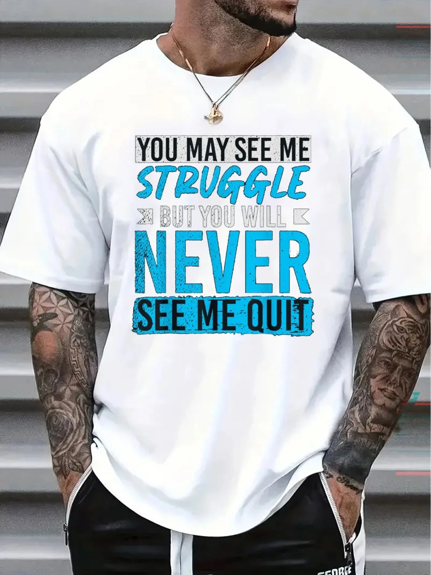 Men's Loose Fit T-Shirt - You May See My Struggles, but You Will Never See My Defeats   It's Loose and Comfortable, the Top Choice for Everyday Wear.