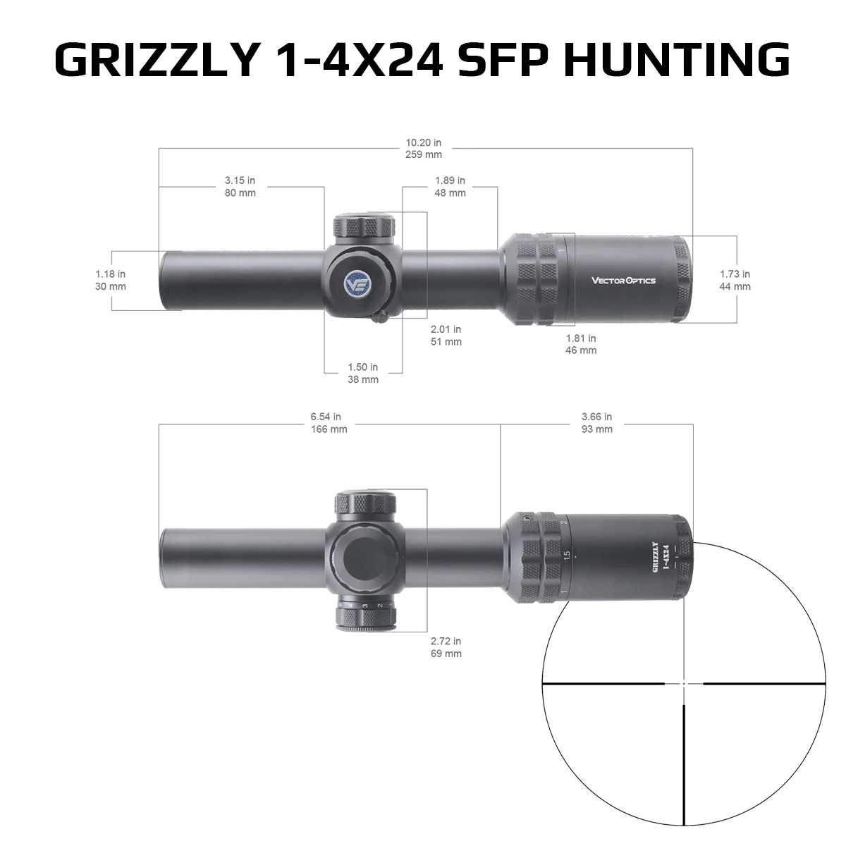 Vector Optics-mira telescópica 1-4x24 1-6x24 SFP/FFP LPVO para Rifles y pistolas de aire AR15 308 30-06, CQB de caza, 5 años de garantía