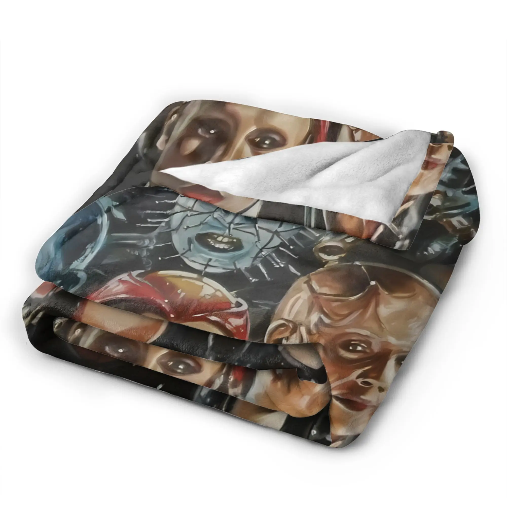 Hellraiser Pinhead Lament Flannel Blanket Winter  Soft Throw Blanket for Kids Adult Bedroom Novelty Bedspread Sofa Bed Cover