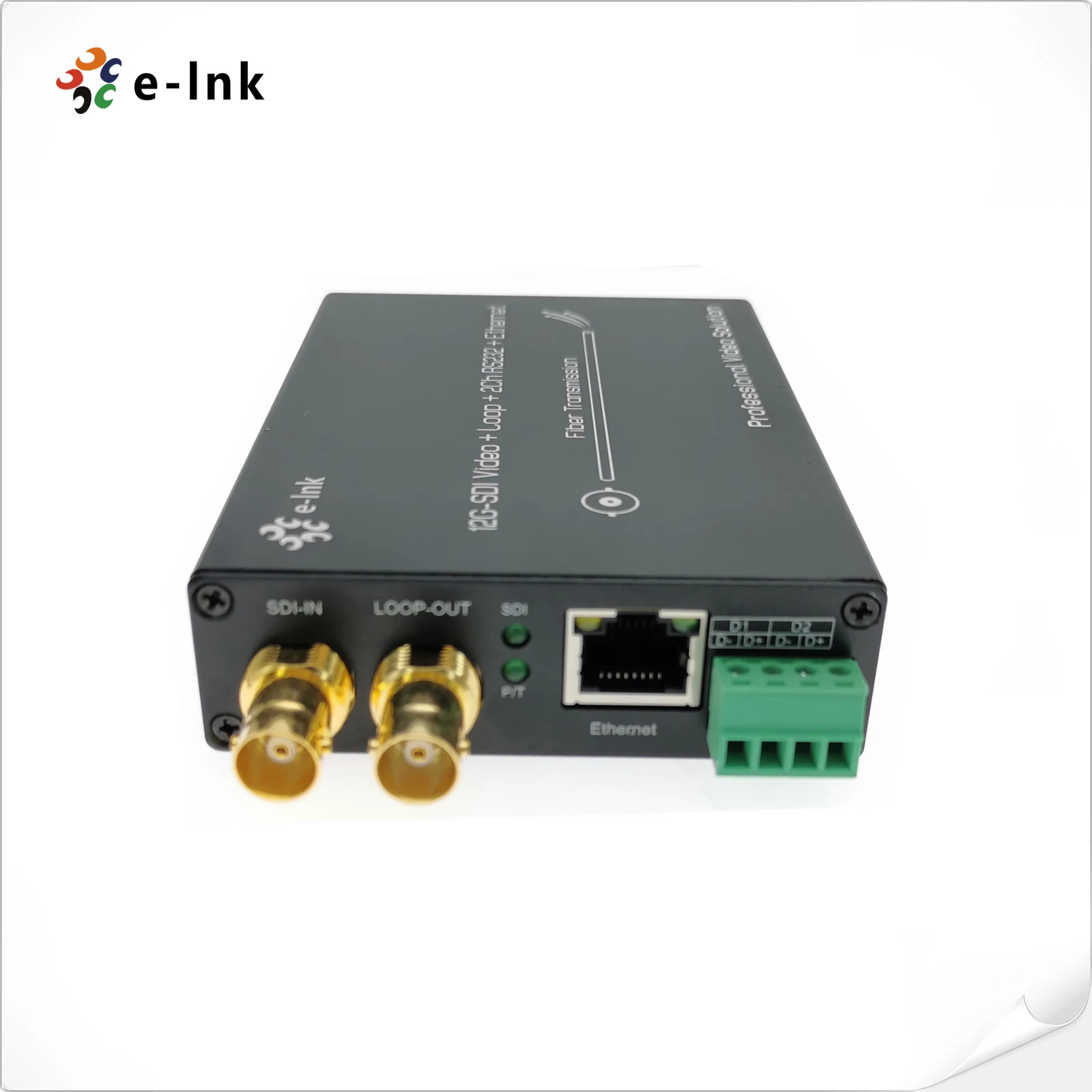 12G-SDI Fiber Converter with Loop Output & 1-Port Gigabit Ethernet & 2Ch RS485 4K@60Hz SDI Over Fiber Extender 20km FC