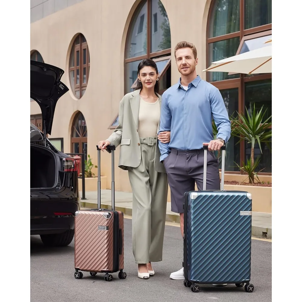 Expandable Hard Shell Spinner Luggage, 28 Inch Polycarbonate Suitcase for Checked Large Travel, Cherry Color Long-Lasting Durabl