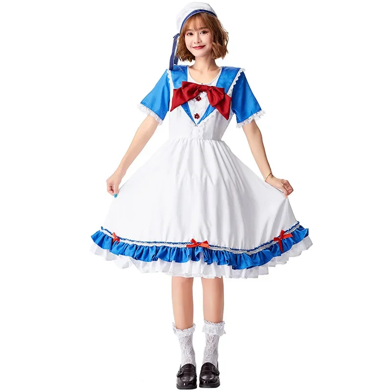 

Cute Lolita Navy uniforms Sailor Costumes Cosplay For Girls Woman Navy Party Costumes Daily Wear