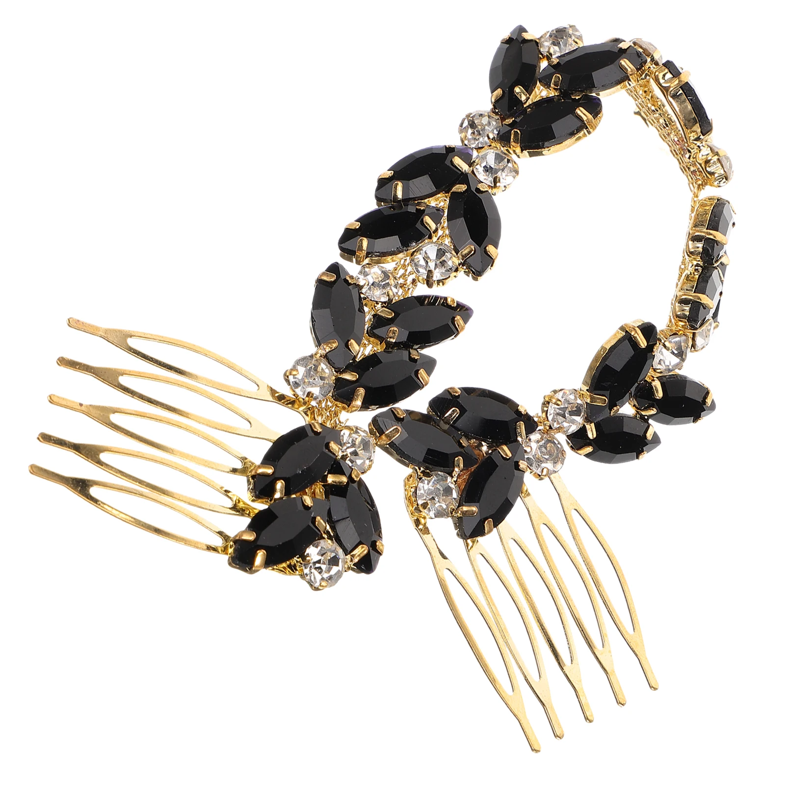 

Rhinestone Chain Hair Comb Ornament Accesories Wedding Decor Classical Pins for Buns Hairpins Alloy Accessories Bride