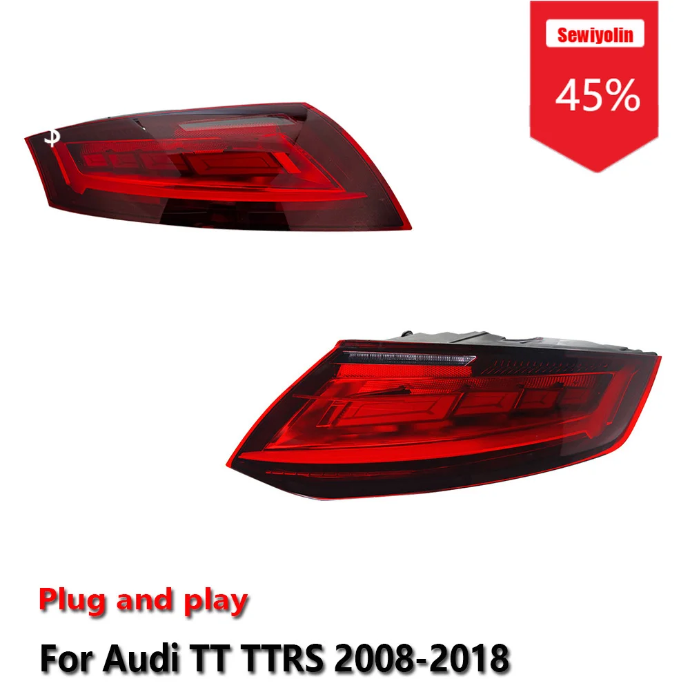 

Sewiyolin автомобильные светодиодные фары в сборе для Audi TT TTRS 2008-2019 противотуманные фары DRL тормозной указатель поворота Plug and Play