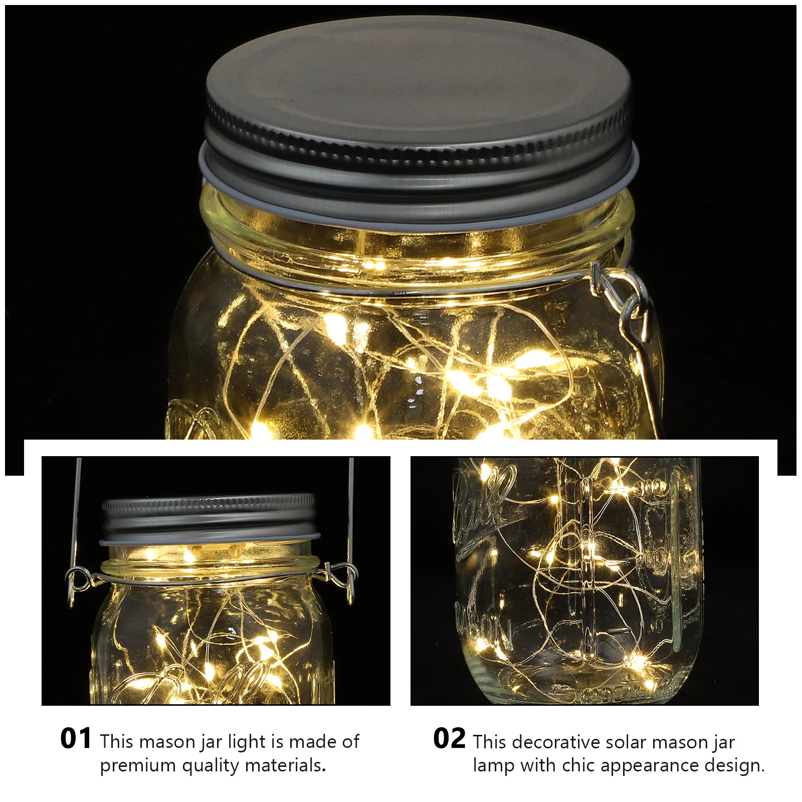 2 قطعة ميسون جرة ضوء الزجاج الزخرفية زجاجة معلقة مصباح ساحة حديقة مصابيح خارجية ديكور جرة ضوء أضواء زجاجة معلقة