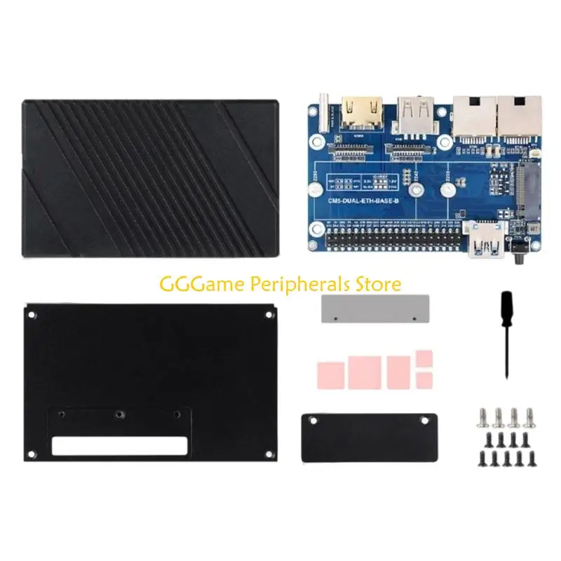 

U55B For Compute Module 5 Double 2.5G Gigabit Ethernet Board Easy Installation RJ45 Gigabit Ethernet Expansion Board
