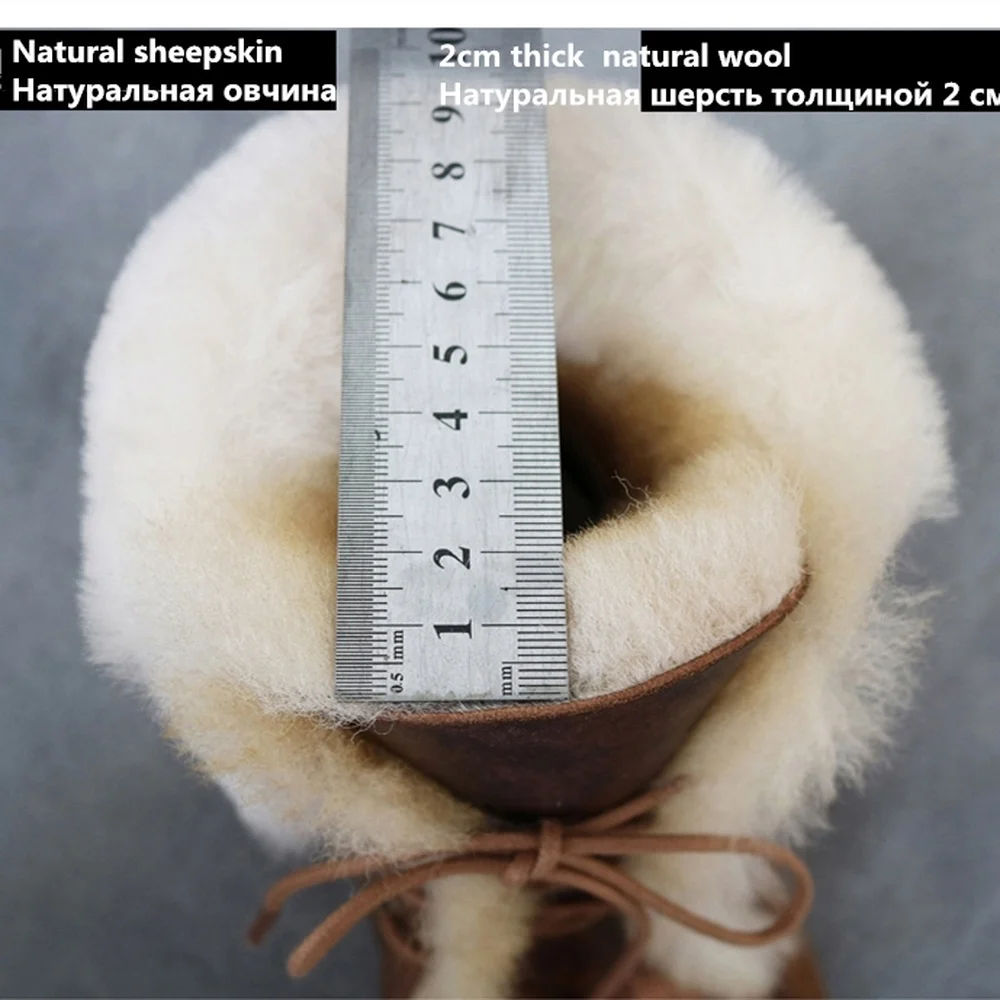 G&Zaco Luxury Snow Boots Genuine Sheepskin Women Winter 2023 Natural Wool Boots Waterproof Mid-calf Thick Fur Warm Shoes