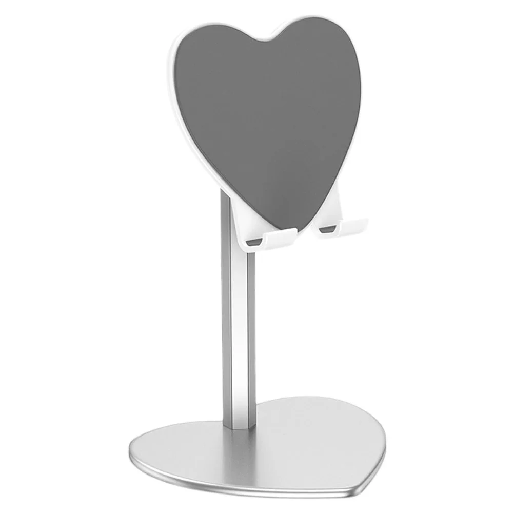 Heart Shaped Desktop Tablet Support Flexible Phone Support Metal Bracket Silver Tablet Holder Desktop Phone Bracket