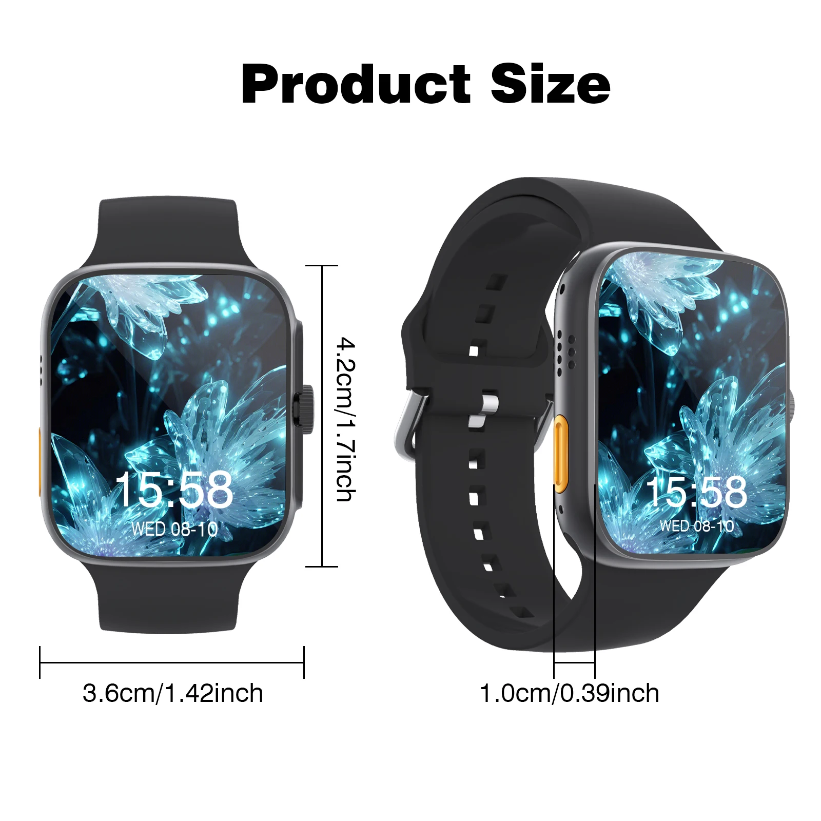 ساعة ذكية، مكالمات بلوتوث، تذكير بالرسائل، معدل ضربات القلب/الأكسجين في الدم/مراقبة ضغط الدم، مناسبة لنظام Android/iPhone #6