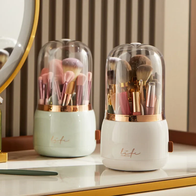 

Light Luxury Style Makeup Brush Storage Bucket Dust-Proof Cosmetics Storage Box for Lipstick Eyebrow Pencil Jewelry Display
