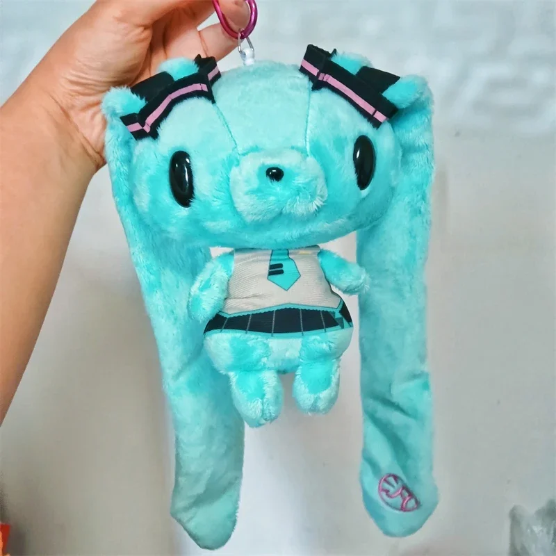 Hatsune Miku Vocaloid Bunny Form Plush Keychain Classic Uniform Clear Back Window Soft Fluffy Pendant for Bag Ornament Gift