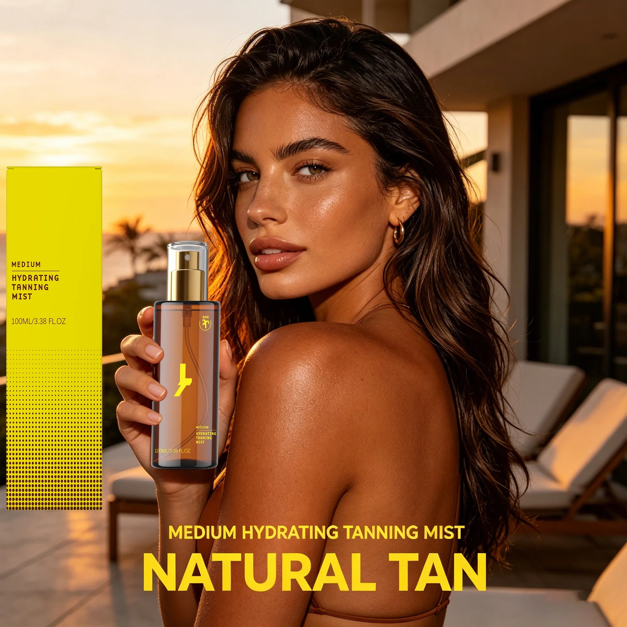

Moisturizing & Blackening Spray Creating Healthy Shiny Skin Even Skin Tone Instant Color Development Nourishing Body Care Spray