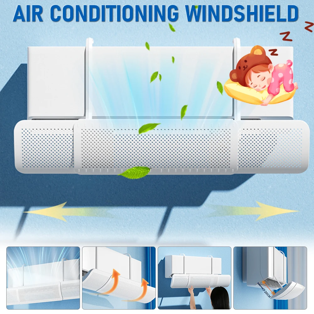 Air Conditioning Wind Shield Adjustable Scalable Wind Guide Cover Infant Anti Direct Blowing Outlet Baffle Windshield Dust Cover image 2