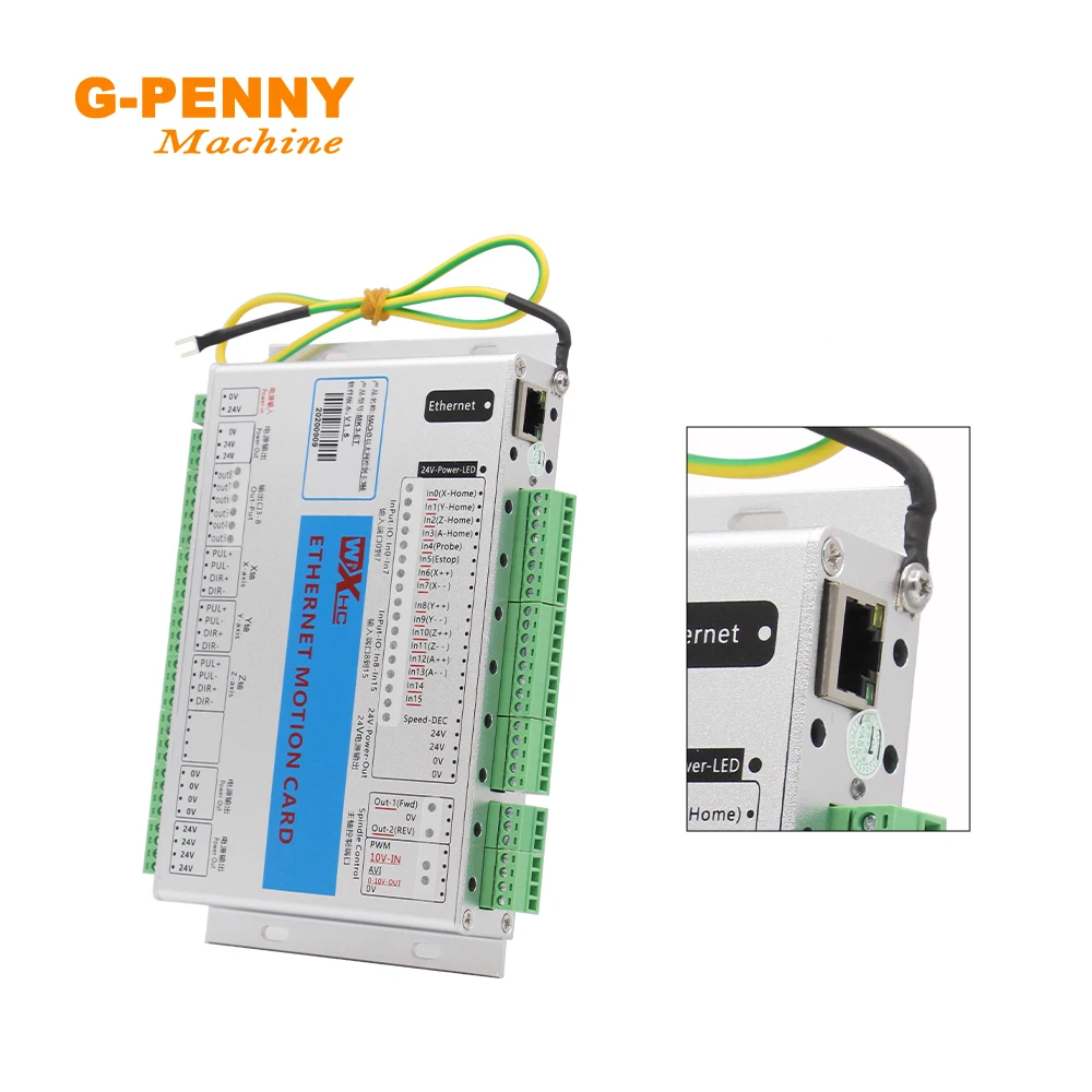G-PENNY XHC Ethernet 3/4/6 ejes MACH3 CNC Tarjeta de Control de movimiento controlador de frecuencia Placa de ruptura para Motor paso a paso/Servo Motor