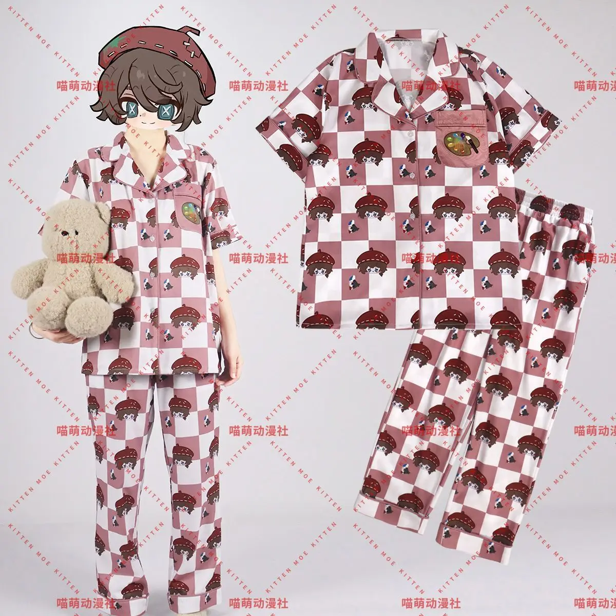 

Anime Identity V Edgar Valden Pajamas Summer Cute Casual Loose Comfort Soft Home Clothes Set Short sleeves shorts Xmas Gifts
