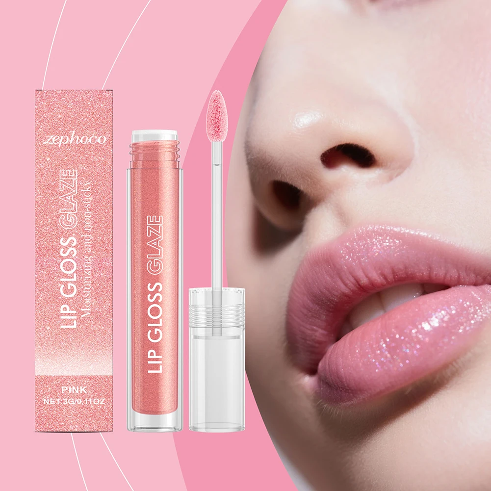 

Розовый увлажняющий блеск для губ с шиммером, нелипкий, стойкий, с эффектом увеличения объема, натуральный розовый оттенок