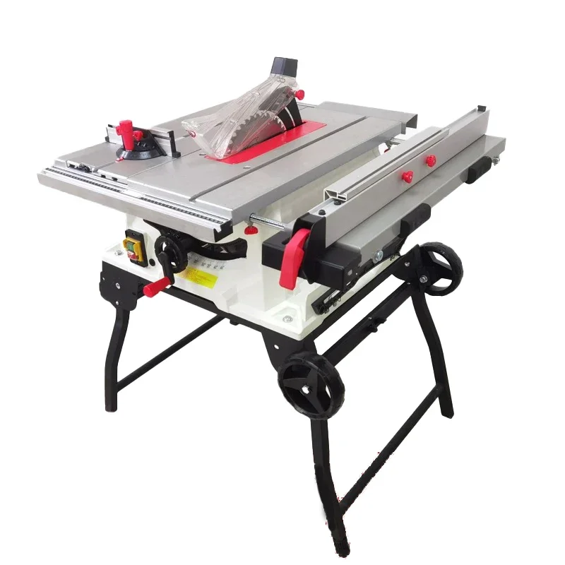 Multifunctional 10 Inch Woodworking Table Saw Portable Folding Carpentry Workbench Extendable Countertop Moving Wheel Cutter