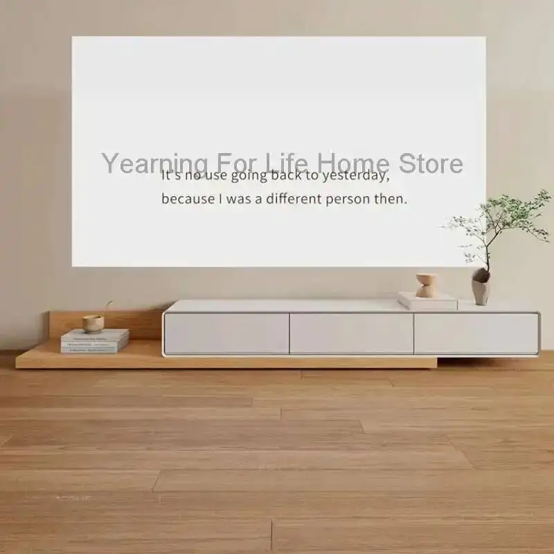 200Cm Center Universal Tv Table Simple Organizer Minimalist House Tv Stand Modern White Designer Fernsehtisch Furniture Home