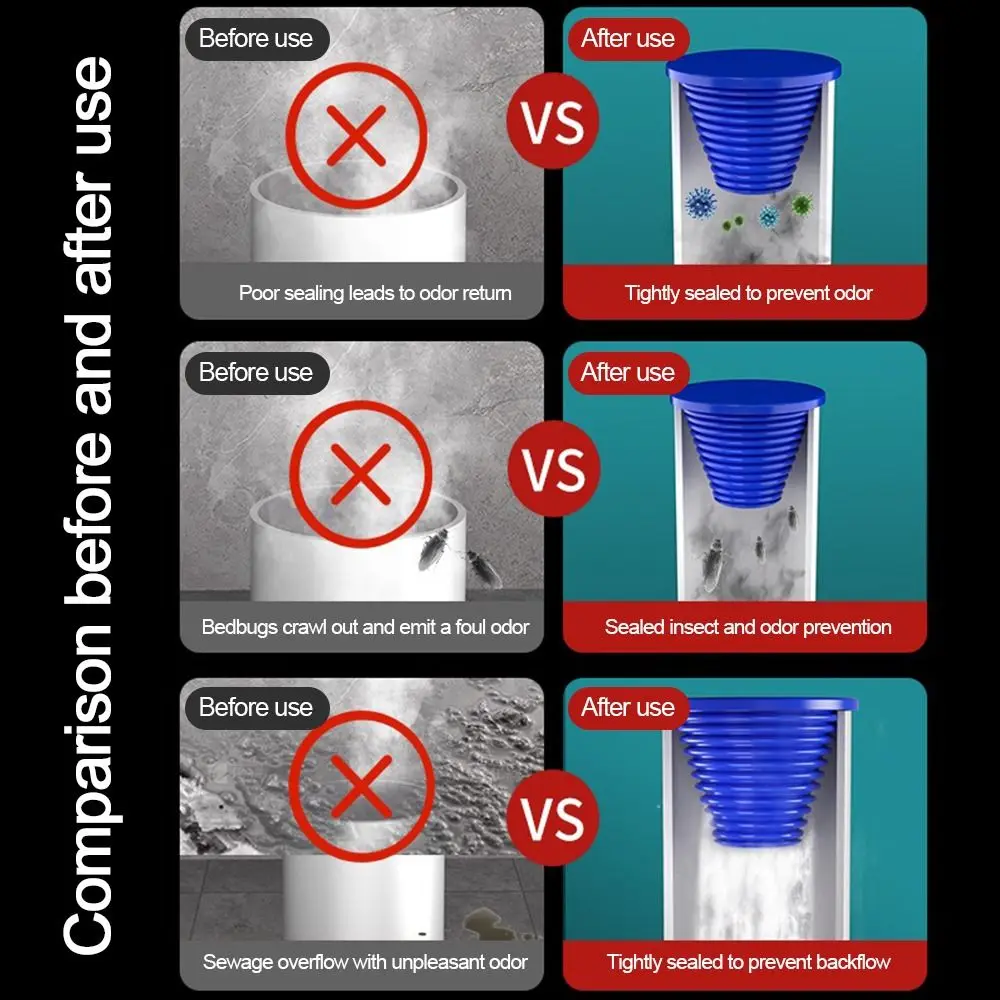 

Силиконовое уплотнительное кольцо для канализационной трубы конической формы, противозапахная пробка для слива пола, сменная пробка для канализационного уплотнения, уплотнительные пробки для отверстий