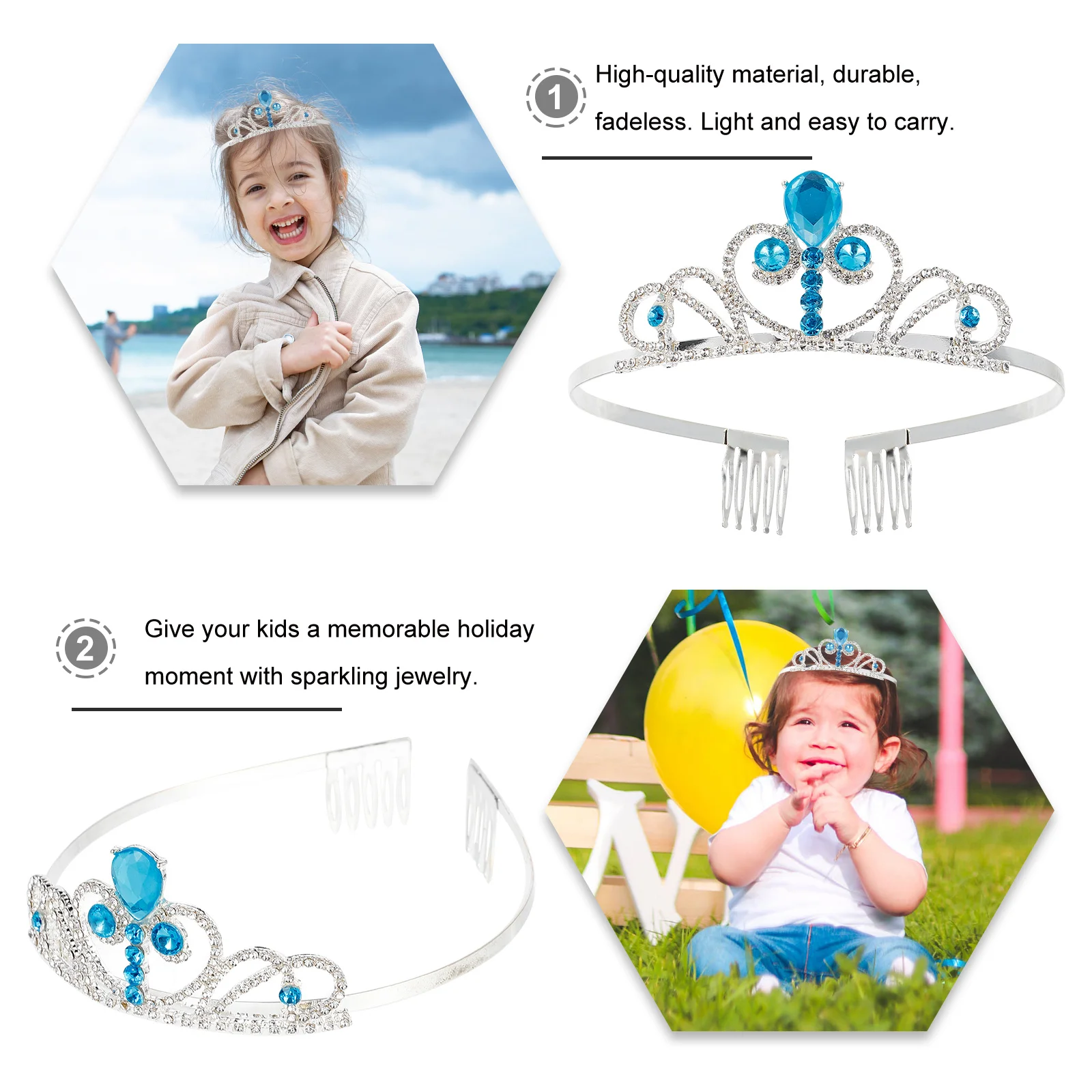 1 قطع الاطفال تاج حساسة كريستال عيد ميلاد غطاء الرأس صور الدعائم حزب الشعر الديكور أنيقة تيارا الاطفال تاج #2