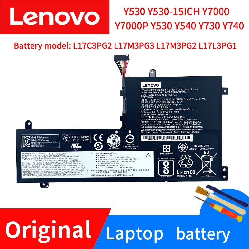 

NEW Original Lenovo Legion Y530 Y530-15ICH Y7000 Y7000P 2018/2019 L17C3PG1 L17C3PG2 L17L3PG1 L17M3PG1 L17M3PG3 Laptop Battery