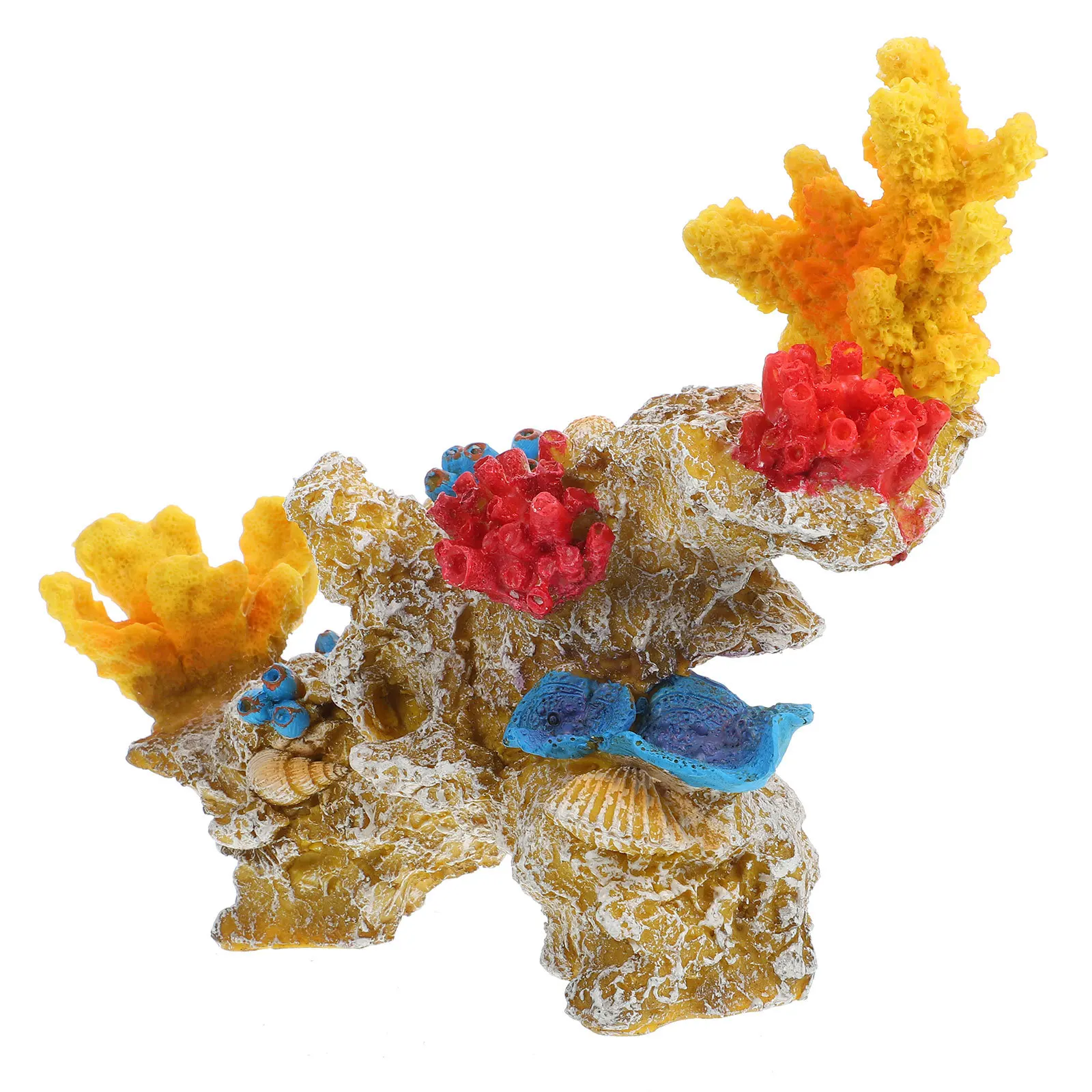 

Yellow Coral Reef Decor Artificial Aquarium Landscape Ornament Vivid Realistic Fish Tank Decoration for Freshwater Betta Turtle