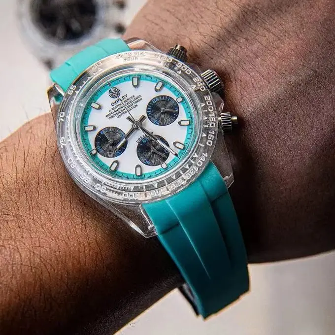 

Мужские часы OKPLAY с хронографом, 39,5 мм, пилотские кварцевые наручные часы, акриловый корпус, сапфировое зеркало, водонепроницаемость 100 м, VK63