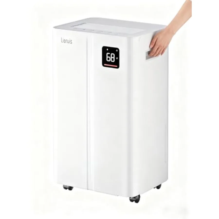 

Осушитель воздуха на 50 пинт для больших помещений и подвалов площадью до 4 500 кв. футов, автоматическое контроль влажности, непрерывная дренажная система, тихая работа 40 дБ, 24/7