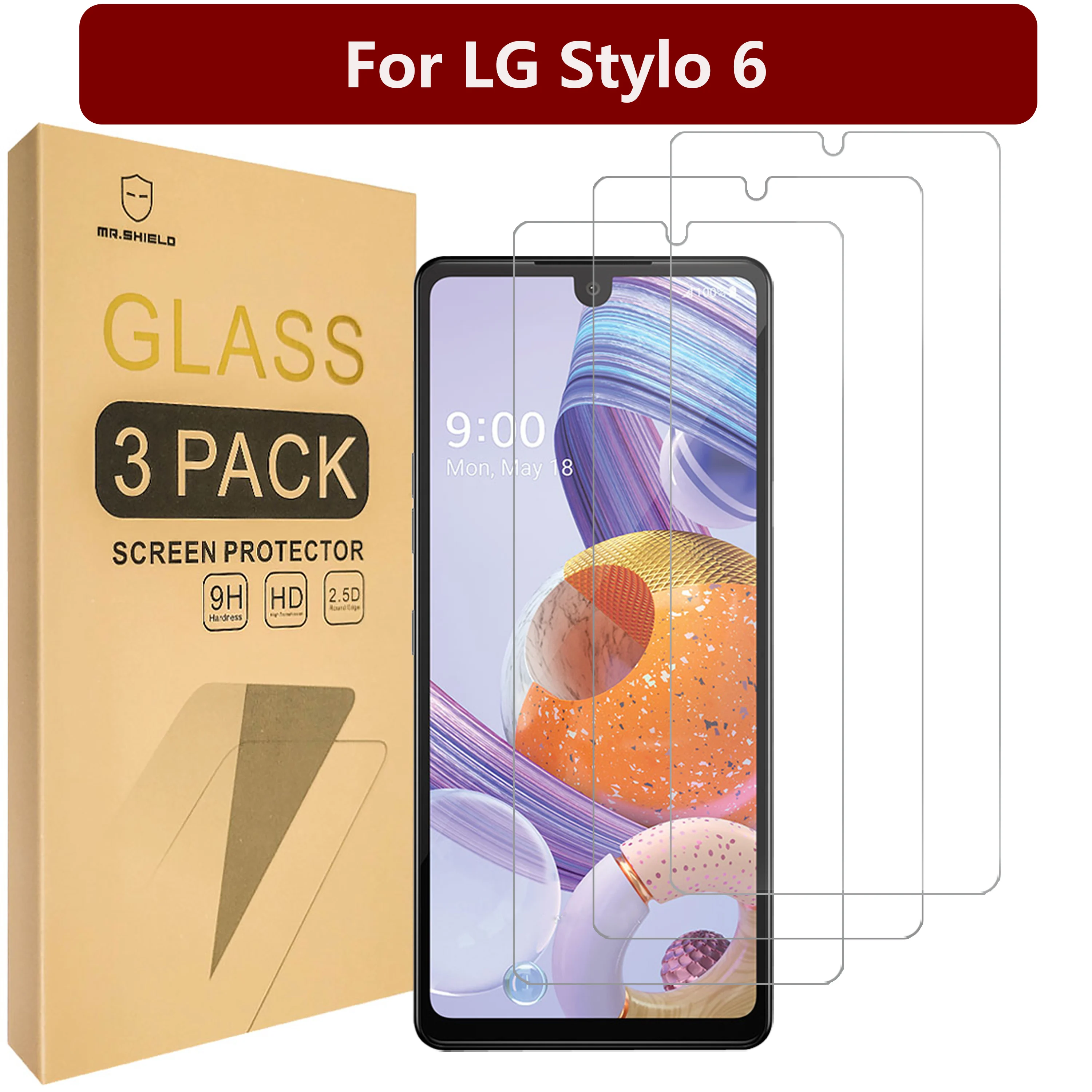 Mr.Shield [3-Pack] Designed For LG Stylo 6 [Tempered Glass] [Japan Glass with 9H Hardness] Screen Protector