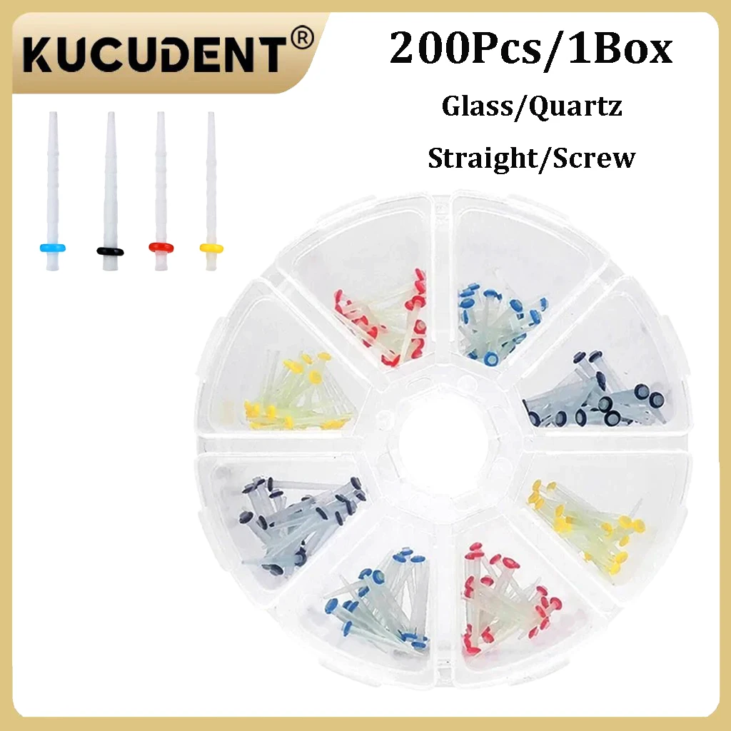 

200 шт., комплект стоматологических штифтов, прямой винт, кварцевое стекловолокно, смола, столб, эндодонтический корневой канал, реставрационные стоматологические инструменты