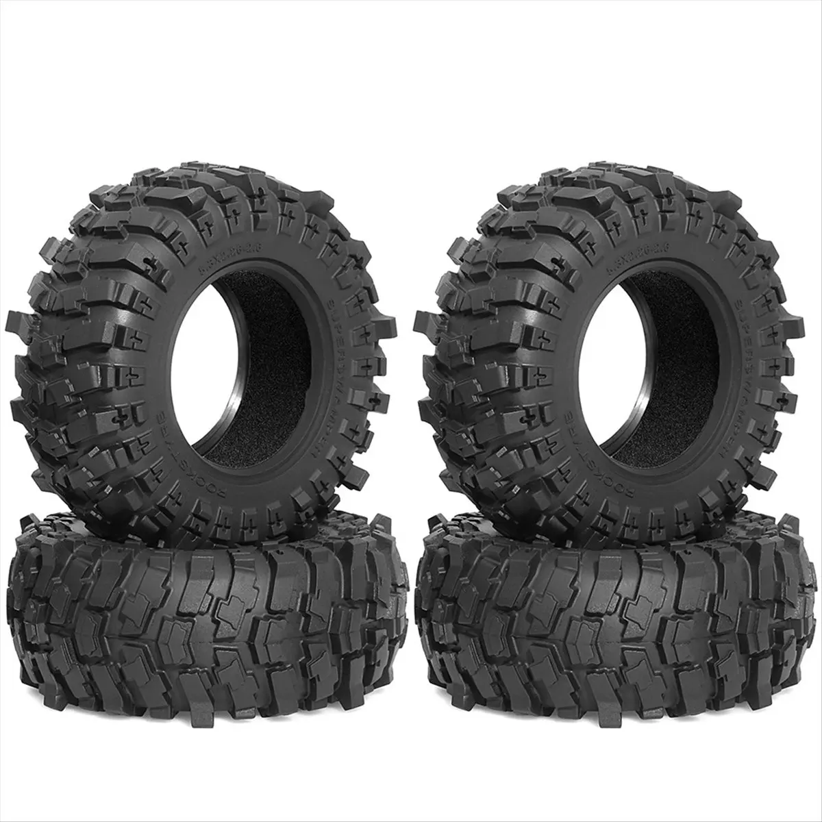 New arrival  4pcs 132mm 2.6inch Rubber Tire Wheel Tyre for 1/8 1/10 RC Crawler Car SCX10 Wraith RR10 Capra TRX4,A