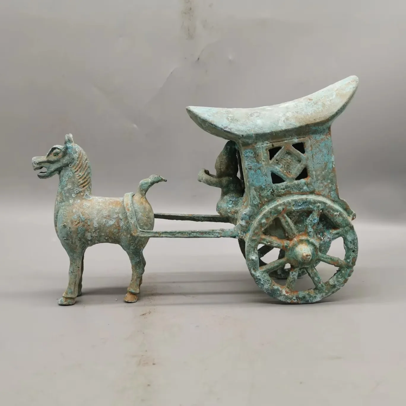 Make Old Bronze Ware Horse Drawn Car Home Decoration Accessories