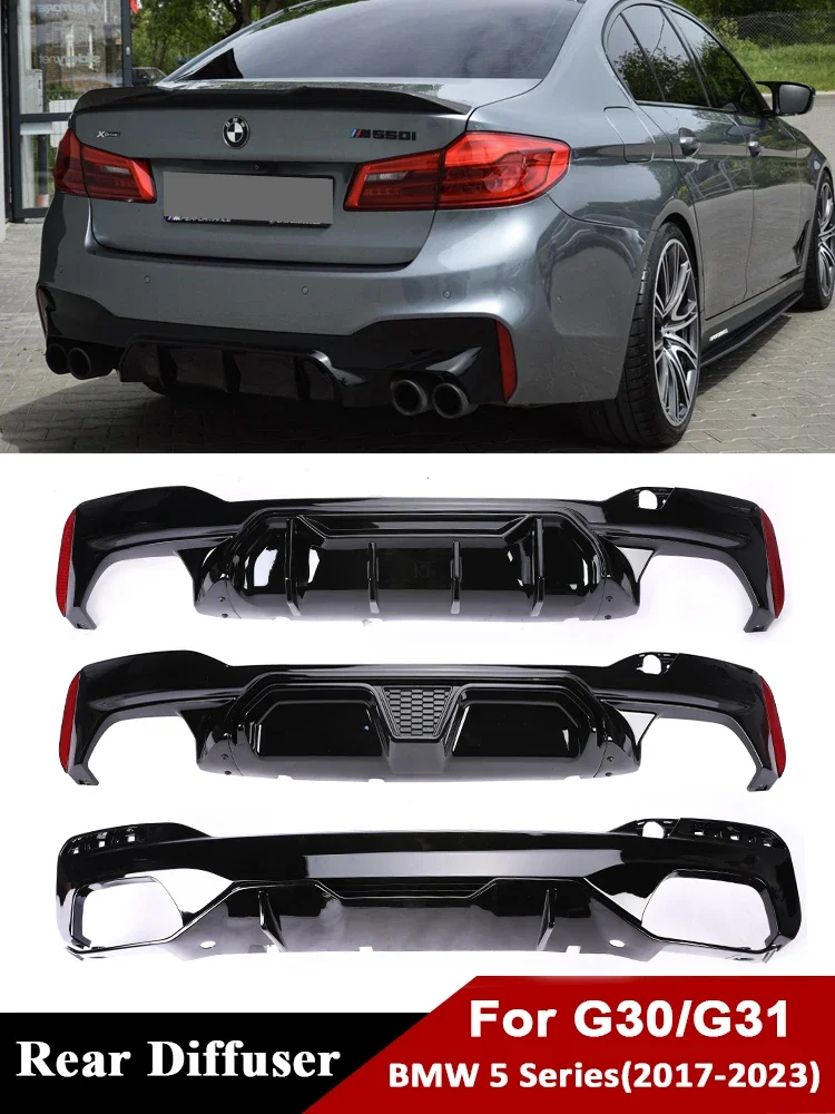 

M Sport M5 Carbon Fiber Rear Bumper Diffuser MP Competition CS Style Diffusor For BMW 5 Series G30 G31 2018-2023 Car Replacement