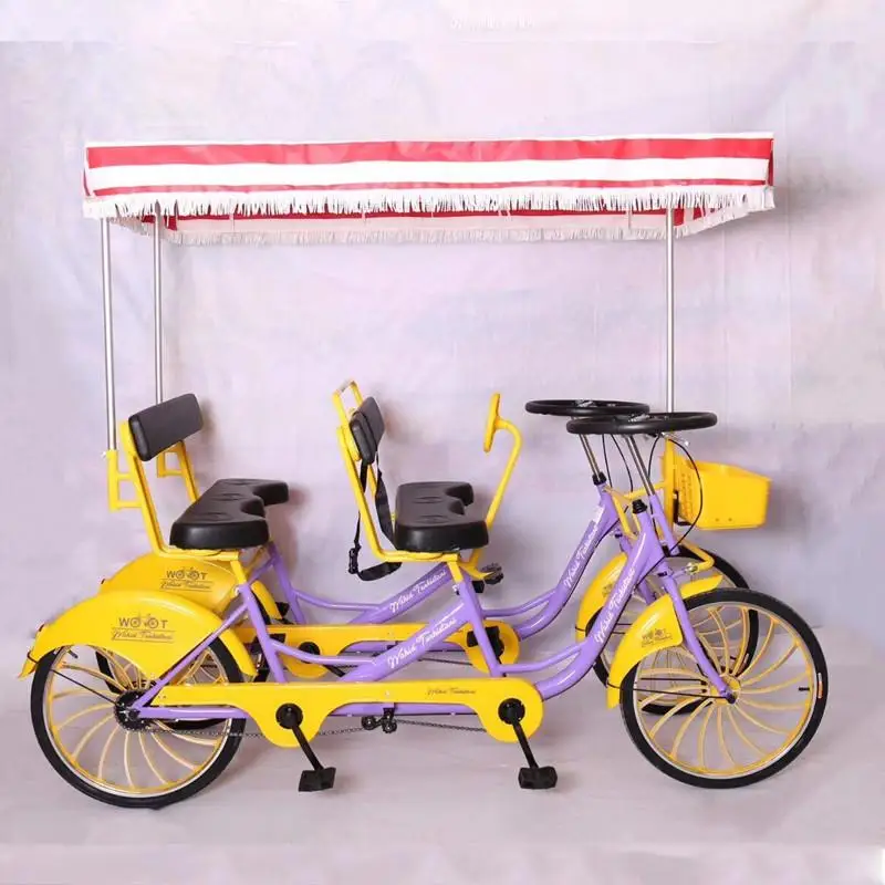 

Four-person four-wheel sightseeing bicycle 24-inch one-wheel double travel