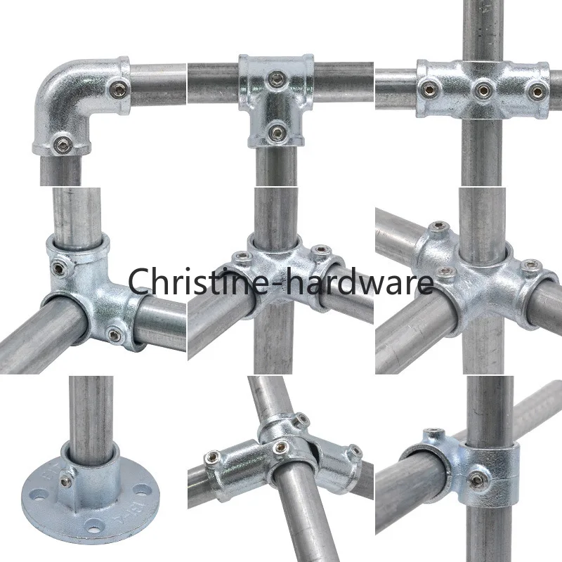 20/25/32mm Aluminum alloy Connector Three-dimensional Fitting Connection Elbow Tee Base Flat Fastener Steel Tube Shelf Parts