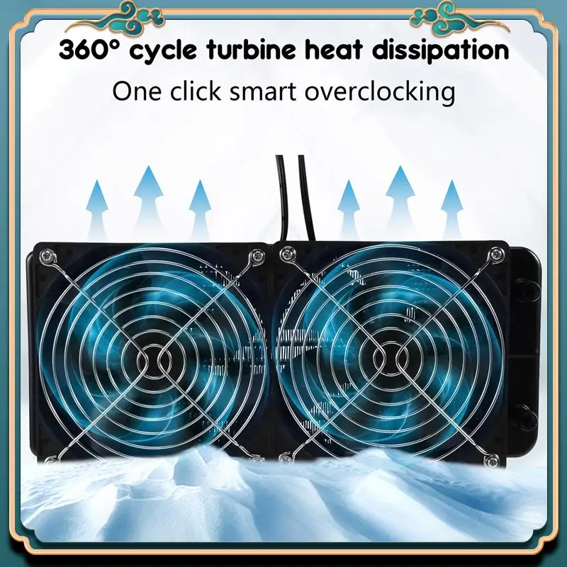 

(New)-Aluminum 240Mm 10 Pipe Water Cooling Cooled Row Heat Exchanger Radiator With Fan For CPU PC Water Cooling System