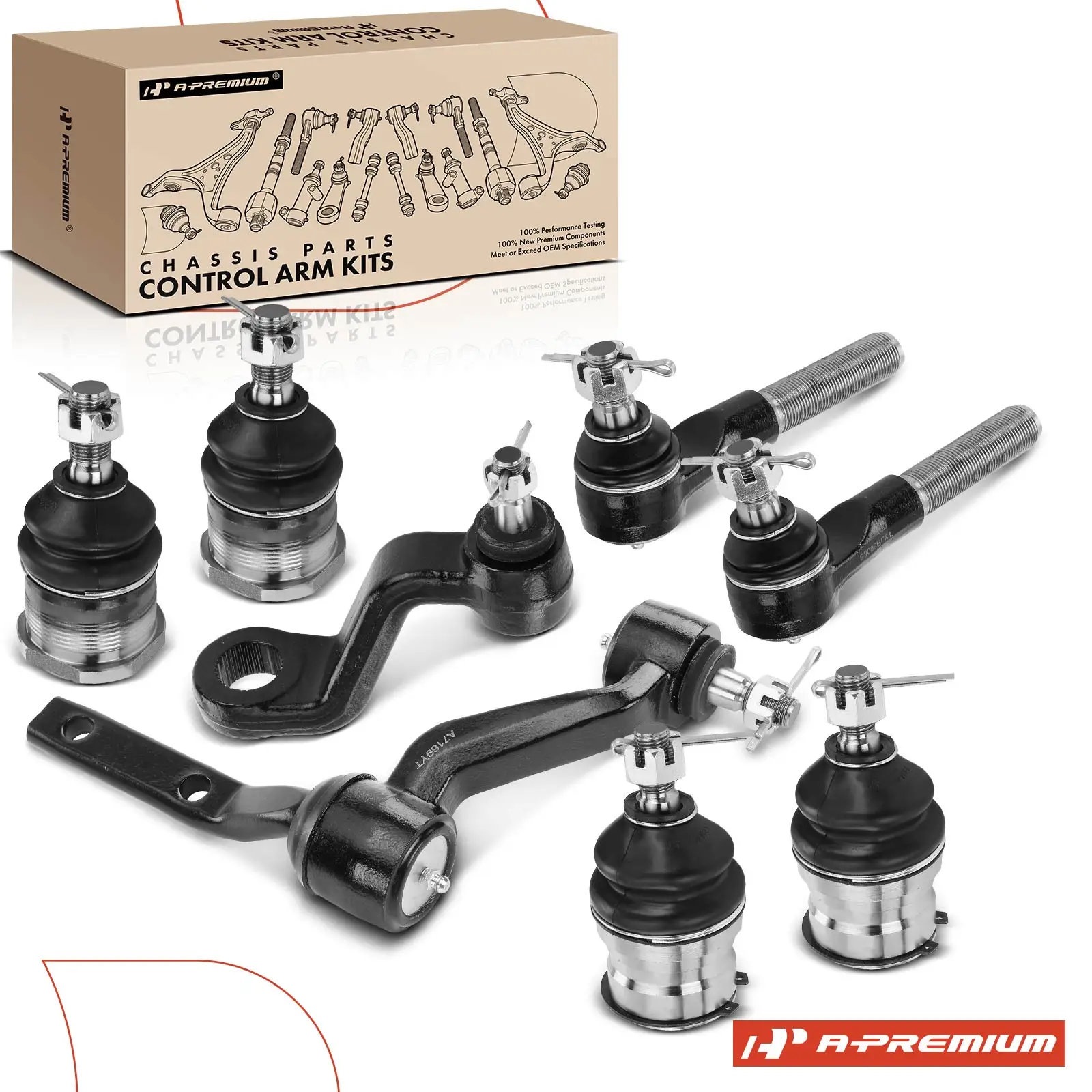 A-Premium 8x Front Ball Joint & Tie Rod End & Idler & Pitman Arm for Dodge Dakota 1991-1996