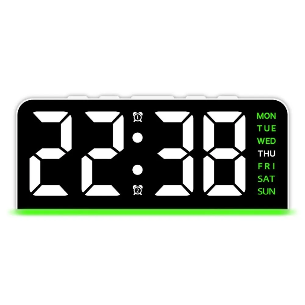 

Large Display Digital Alarm Clock 4 Levels Brightness Dual Alarms Electronic LED Clock Large Number Display Bottom Ambient Light