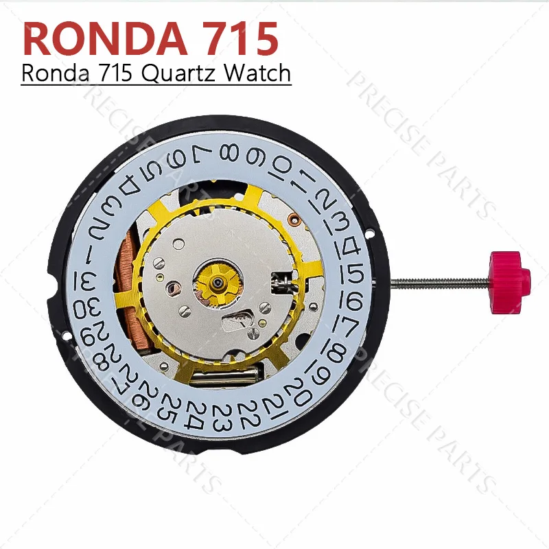 Swiss RONDA 715 Quartz Movement Date 3'/6'H Calendar Date Display Watch Replacement Repair Movement With Battery