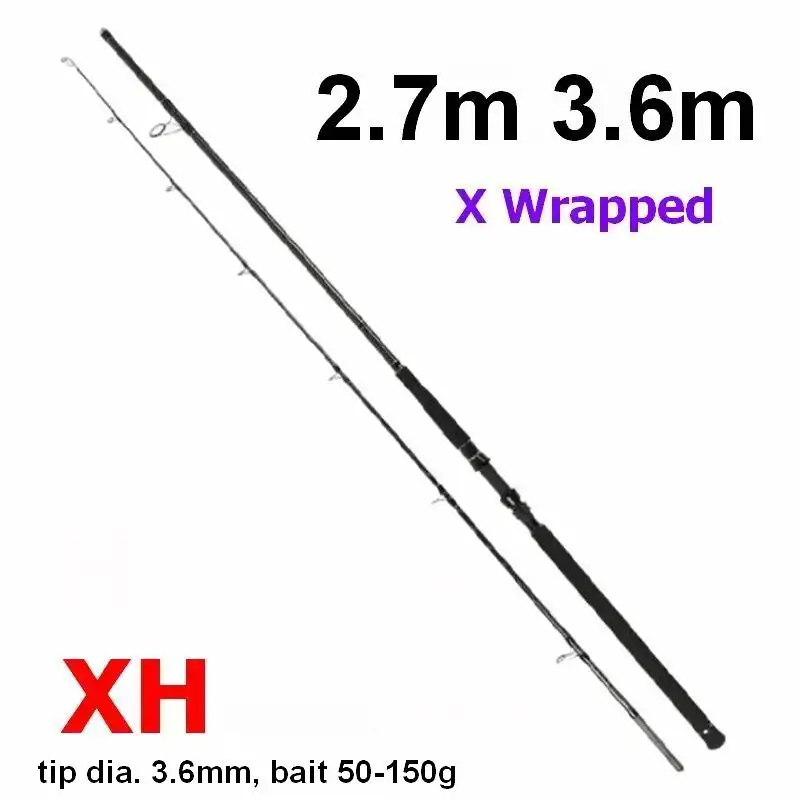 ZZ302 Snakehead X Wrapped KT SIC Ring Carbonfiber Tip 3.6mm 2.7m 2 Section 3.6m 3 Section Fishing Rod XH Bait 50-300g