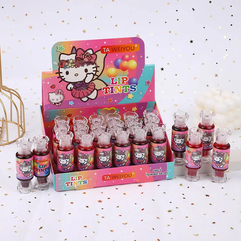 24pcs Kawaii Unicorn Cat Candy Lip Gloss Lip Tints Waterproof Long Lasting Liquid Lip Stick Girls Lips Makeup Wholesale