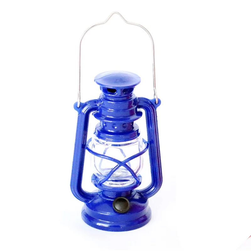 1/6 1/12 Scale Mini Kerosene Lamp Dollhouse Miniature Lights Oil Lamp Pretend Play Toys Dolls House Accessories Blue