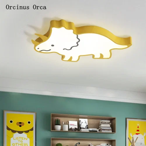 Cartoon creative dinosaur ceiling lamp kindergarten bedroom children room lamp lovely color Triangle dragon ceiling lamp