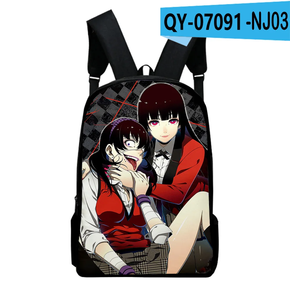 Creative Novelty Youthful Kakegurui Student School Bags Notebook Backpacks 3D Printed Oxford Waterproof Boys/Girls Travel Bags
