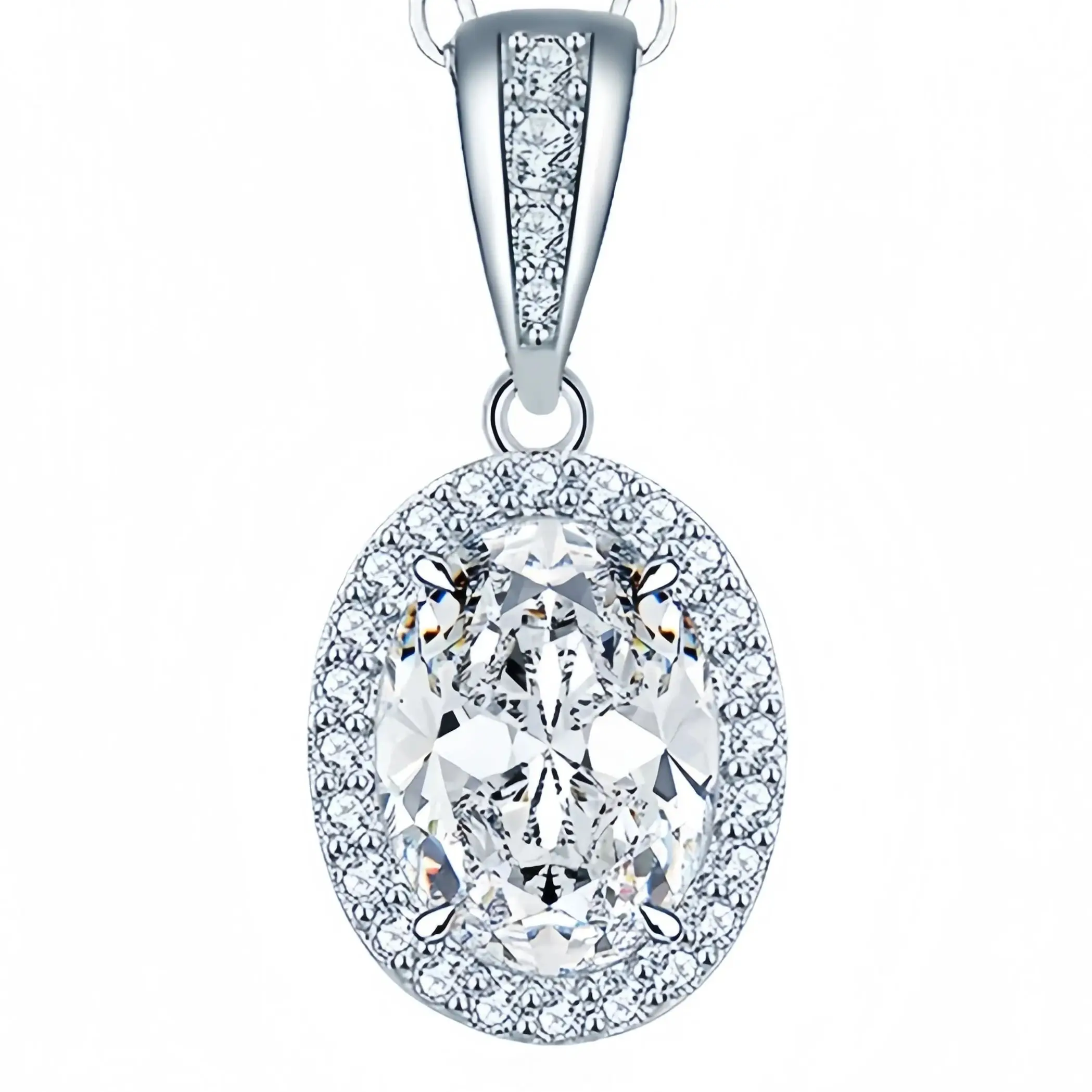 ShanLover العلامة التجارية الفاخرة MST أعلى درجة مويسانيتي قلادة الماس للنساء S 925 فضة قلادة القلائد سلسلة مجوهرات