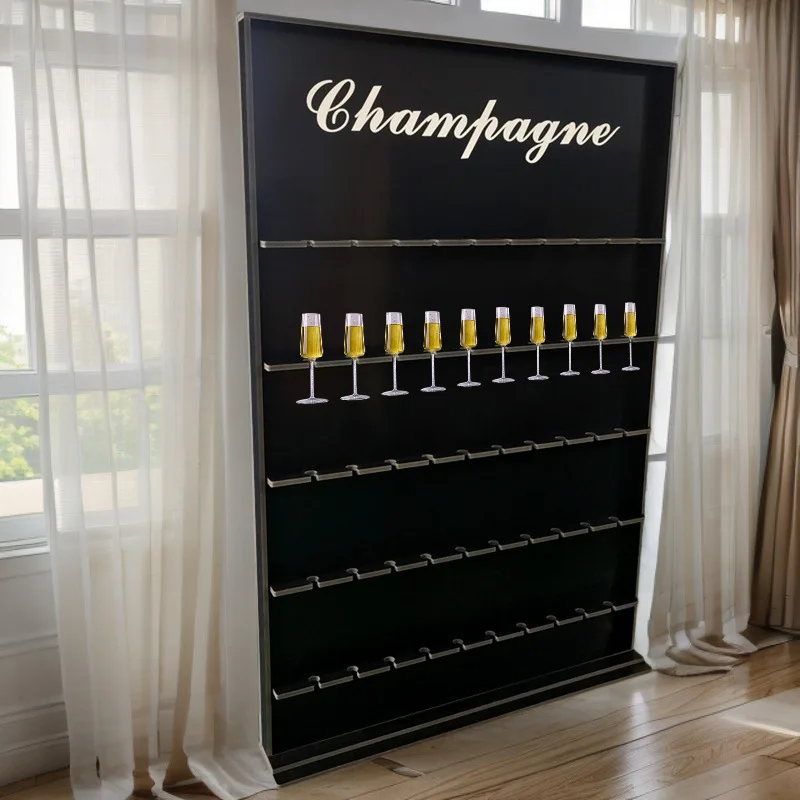 PVC Wine Rack Black White Champagne Flutes Bubbly Bar Holder Wine Display Rack