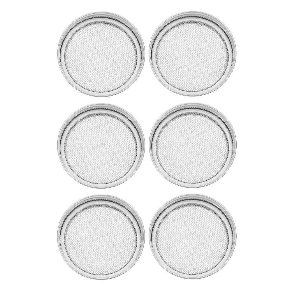 

6Pcs Stainless Steel Sprouting Lids Fits Wide Mouth Mason Jars Ideal for Bean Alfalfa Salad Organic Sprouting