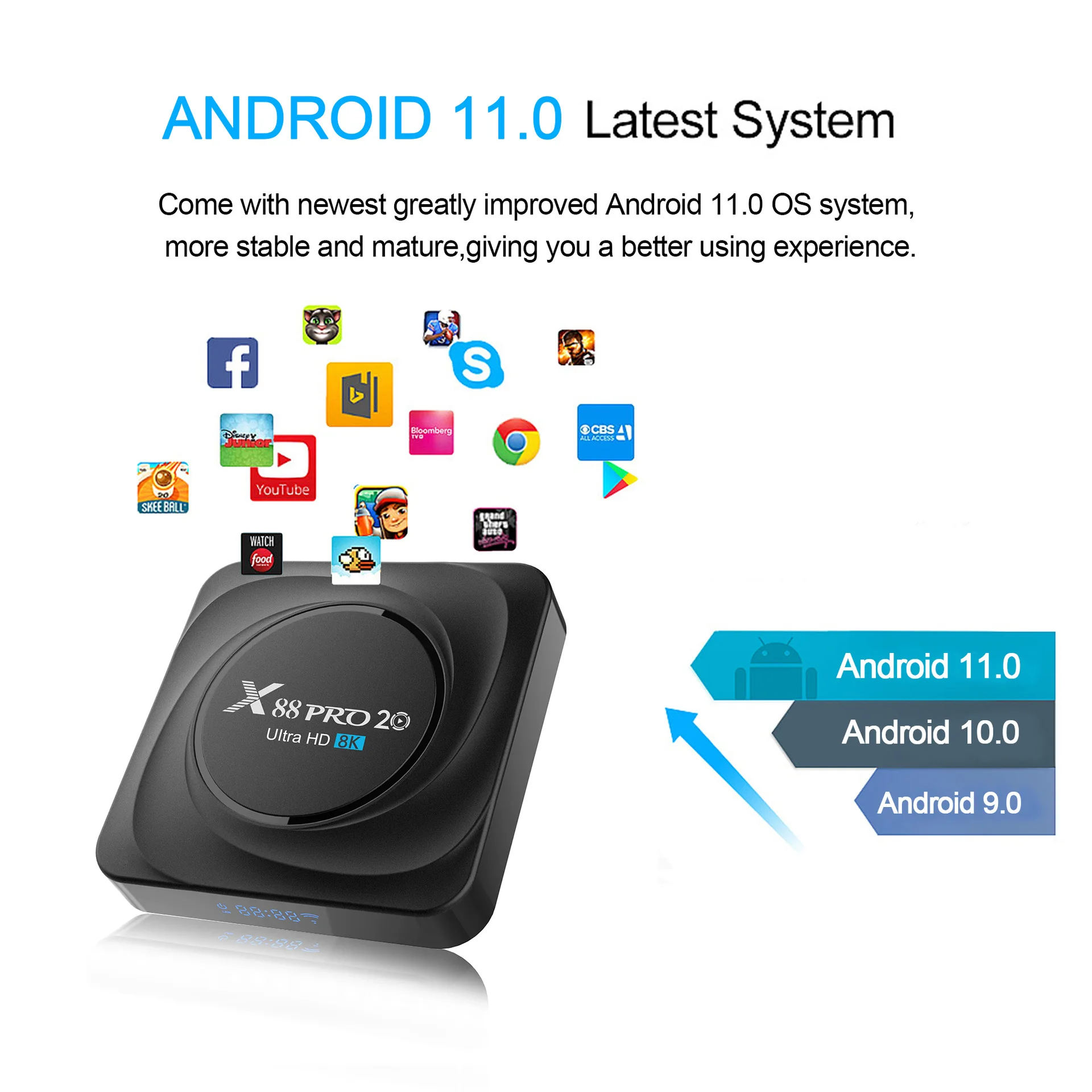 1000M أندرويد 11.0 صندوق التلفزيون 64GB 8GB 128GB X88 برو 20 RK3566 ستة النوى 8K ثنائي واي فاي Android11 مجموعة سريعة TopBox مشغل الوسائط العالمية